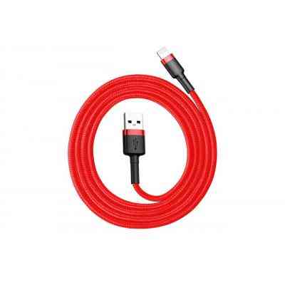 Дата кабель USB 2.0 AM to Lightning 1.0m Cafule 2.4A red+red Baseus (CALKLF-B09) Винница