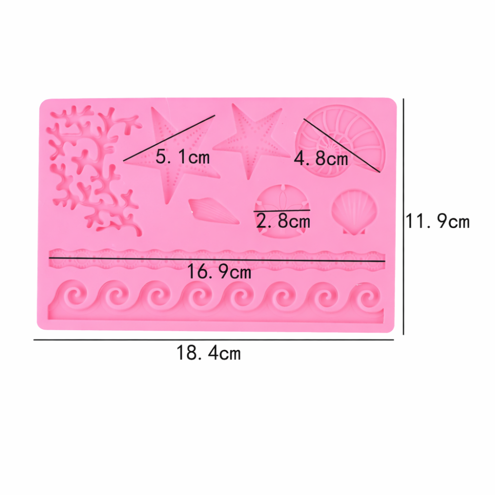 Молд Морской силиконовый 184 на 119 мм розовый Киев - изображение 10