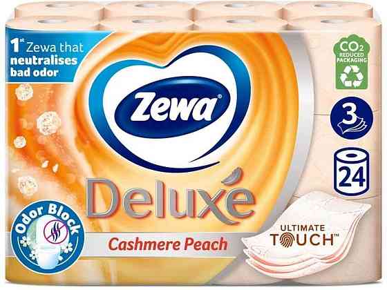 Туалетний папір 24шт 3шар Deluxe Peach ТМ ZEWA Київ