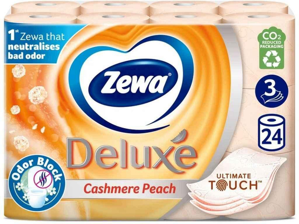 Туалетная бумага 24шт 3шар Deluxe Peach ТМ ZEWA Киев - изображение 1