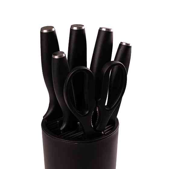 TS Kitchen Набір кухонних ножів з підставкою 6 предметів Чорний HP1851057A Коломия