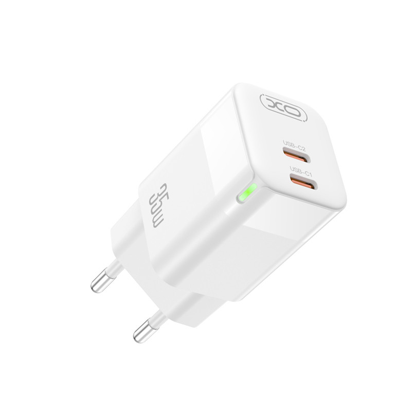Мережевий зарядний пристрій XO CE07 GaN Dual PD 35W GaN  білий Львів - фото 1