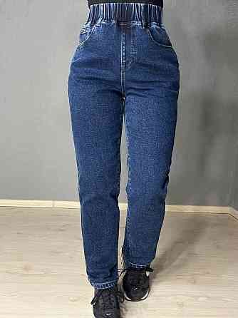 Джинси жіночі Vanver 8338 утеплені на флісі MOM jeans банани сині, синій, З2, 32, 94 см, 122 см Київ