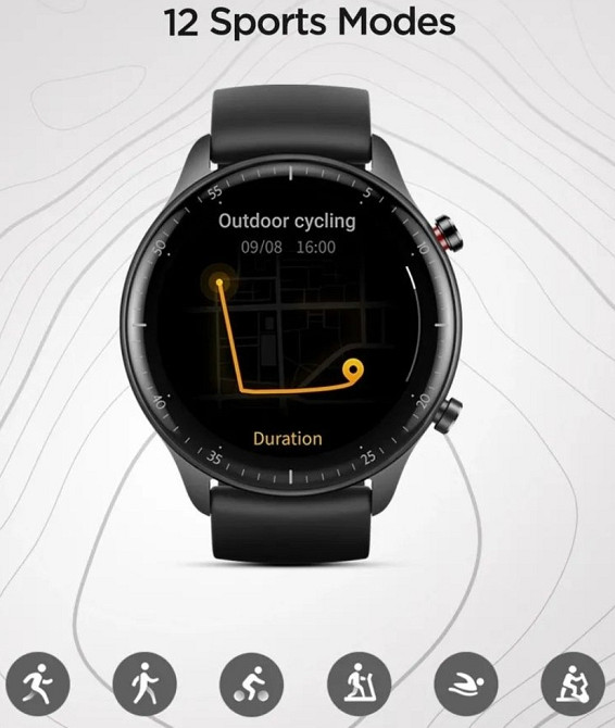 Смарт-Часи Amazfit Gtr 2 new version global midnight Black. Київ - фото 6