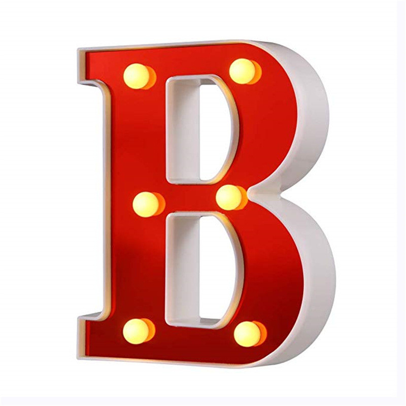 Об'ємна літера В led маленька 16 на 14 см червоний Київ - фото 3