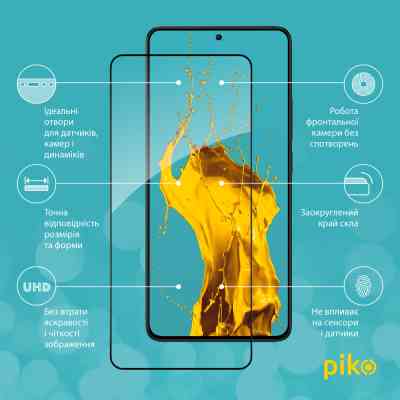 Стекло защитное Piko Full Glue Xiaomi Poco X6 Pro Black (1283126588754) Винница