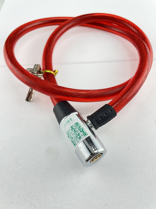 Замок на колесо (трос 1000*12mm) (с ключом) Мукачево - изображение 1