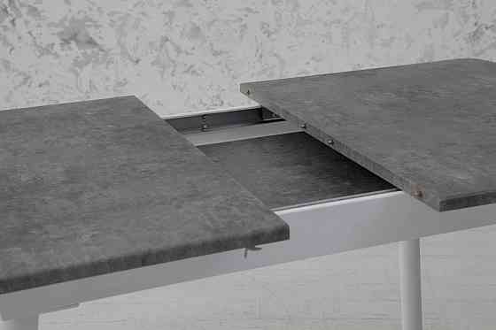 Стіл Соло 110(+35)*70 білий метал/мрамор світл Київ