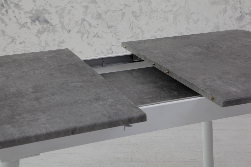 Стіл Соло 110(+35)*70 білий метал/мрамор світл Київ - фото 3