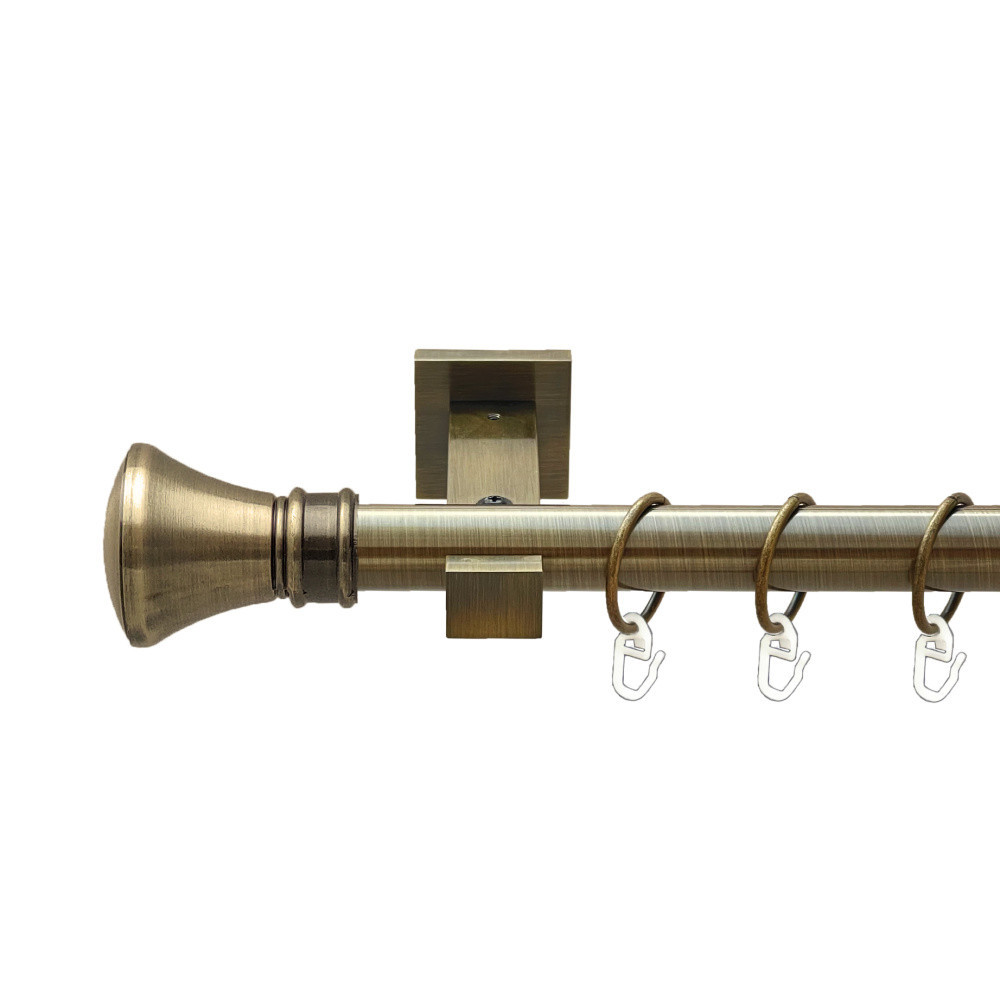 Карниз Orvit Люксор металевий однорядний техно гладка труба кільце металеве Антик 25 мм 160 см (00-00025872) Львов - изображение 1