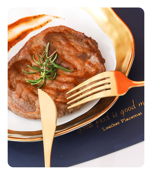 Набор тонких столовых приборов 24 шт х 6 персон  Нержавеющая сталь на Подставке Золотые Кременчуг - изображение 9