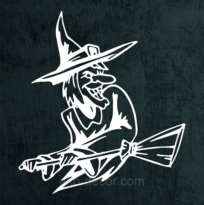 Декоративное настенное Панно «Ведьма с метлой», Декор на стену 90*82 см, Белый Киев - изображение 9