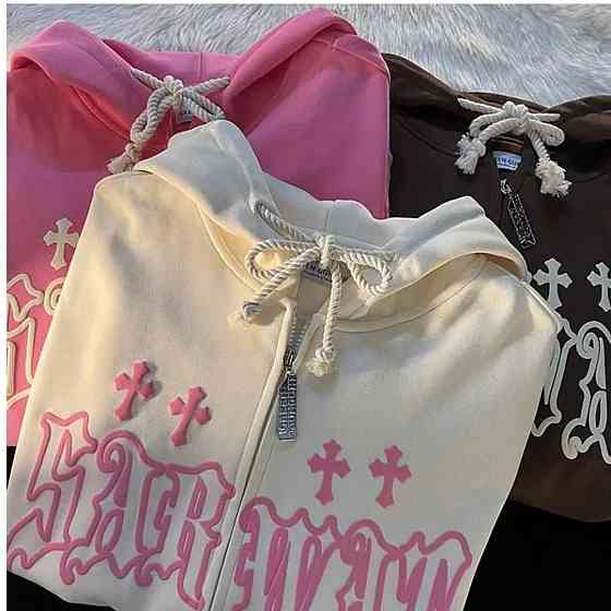 Женская стильная повседневная худи тринитка на флисе Молочный Одесса