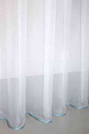 Кухонная занавеска VR-Textil № 018к штора и тюль с ламбрекеном голубой с белым 280х170 см (52-0333) Киев