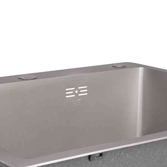 Мийка для кухні інтегрована Lidz Handmade H6050G (LDH6050GPVD43622) Brushed Grey PVD 3,0/1,0 мм Київ