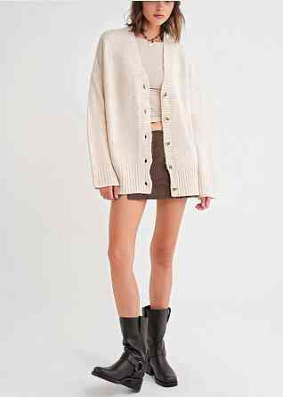 Женский базовый вязаный оверсайз кардиган на пуговицах Одесса