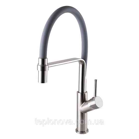 Смеситель для кухни Globus Lux DENVER Flex GDF-32-08-02 Сталь-Серый Гофроизлив, латунь Черновцы