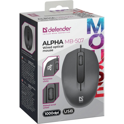 Мышка Defender Alpha MB-507 USB Black (52507) Винница - изображение 5