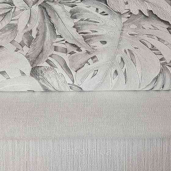 Шпалери метрові вінілові на флізелін Marburg Botanica рослинний принт листя монстери пальми білі чорні Київ