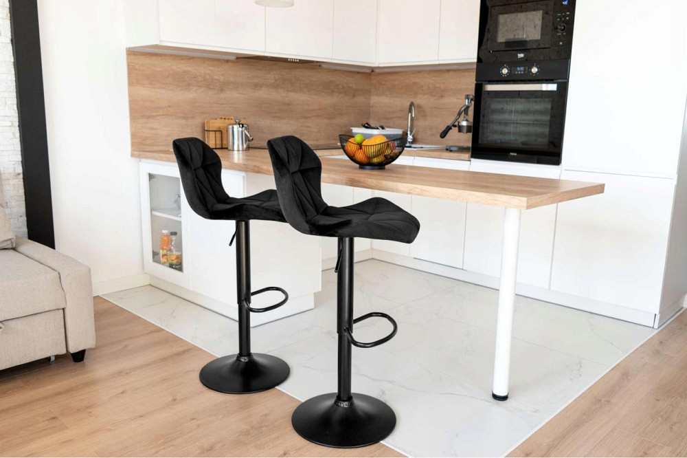 Барный стул BONRO B-087 велюр регулируемый стульчик кресло для кухни, барной стойки Киев - изображение 9