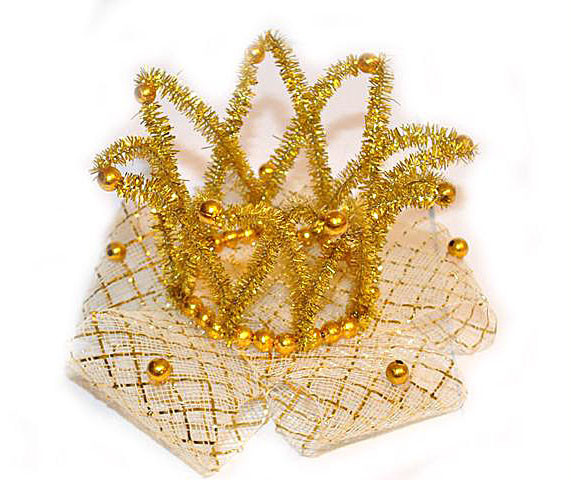 Заколка детская для девочки Корона золотистая Киев - изображение 1