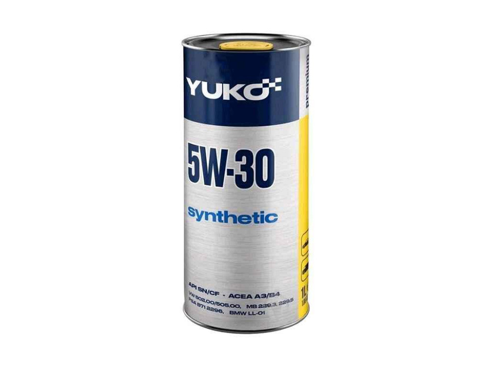Масло моторное синтетическое ЖБбанка SYNTHETIC 5W-30 API SN/CF 1л ТМ Yuko Киев - изображение 1