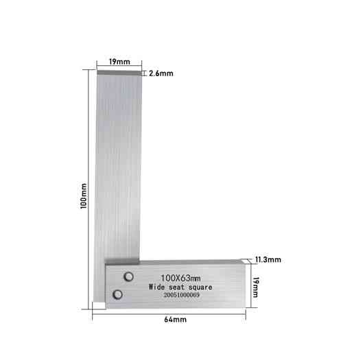 Поверочний кутник 90° 100x63 мм, слюсарний, конструкційна сталь, у пластиковому кейсі Київ