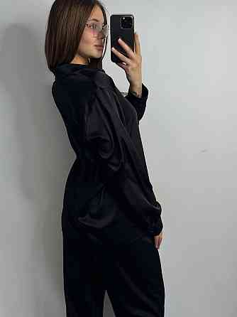 Женский шелковый костюм со штанами Черный XL/2XL Харьков