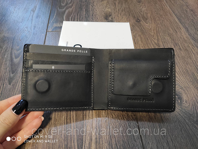 Винтажный мужской кошелек ручной работы на магнитах Grande Pelle 505110 Киев - изображение 3