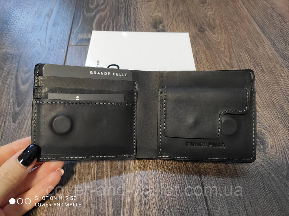 Вінтажний чоловічий гаманець ручної роботи на магнітах Grande Pelle 505110 Київ - фото 3