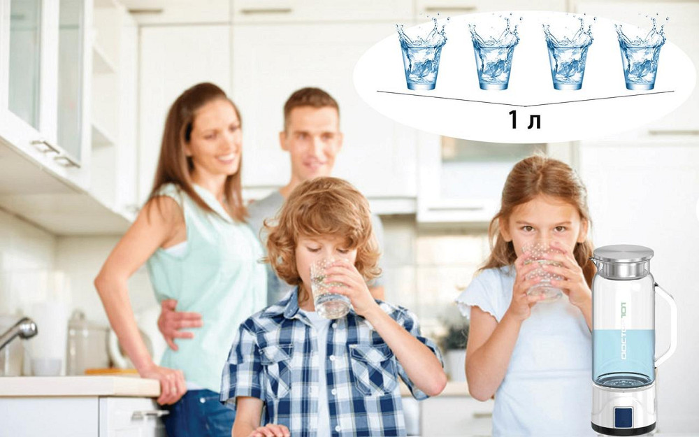 Кувшин генератор водородной воды Doctor 101 Lama из боросиликатного стекла на 1 л Днепр - изображение 3