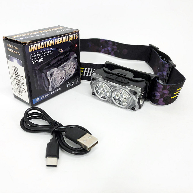 Налобный фонарик bailong YY-19D-6SMD, Яркий светодиодный мощный фонарь, Фонарик на голову для работы DZ-20 Львов - изображение 2
