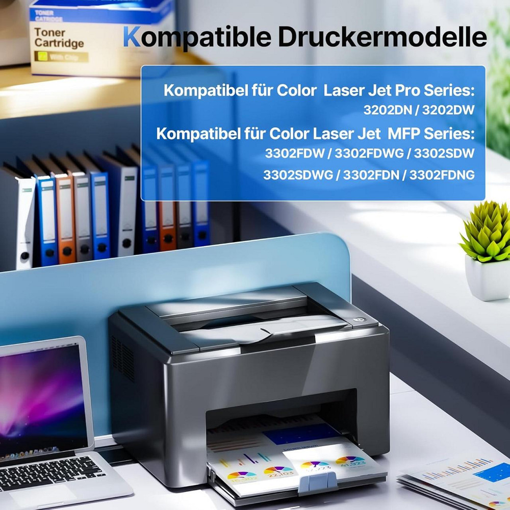 Комплект сумісних тонер-картриджів HP 219A W2190A W2191A W2192A W2193A без чіпа для HP Color LaserJet Pro 3202/3302 Дніпро - фото 4