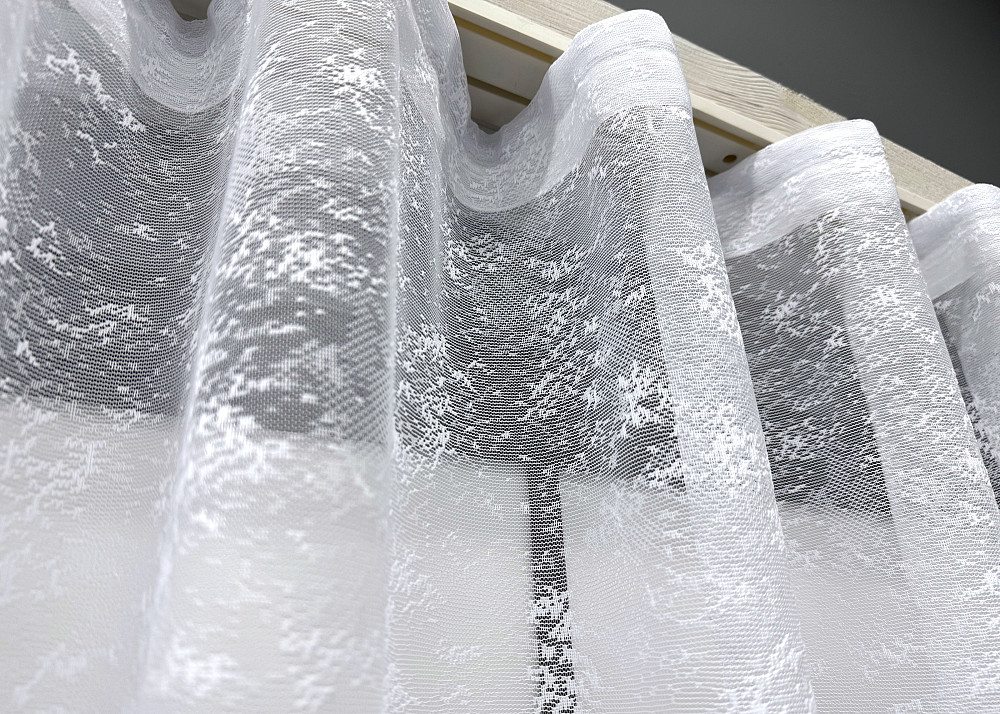 Тюль жаккард VR-Textil № 1602т Арка на кухню цвет белый 300х160 см (53-0120) Киев - изображение 8