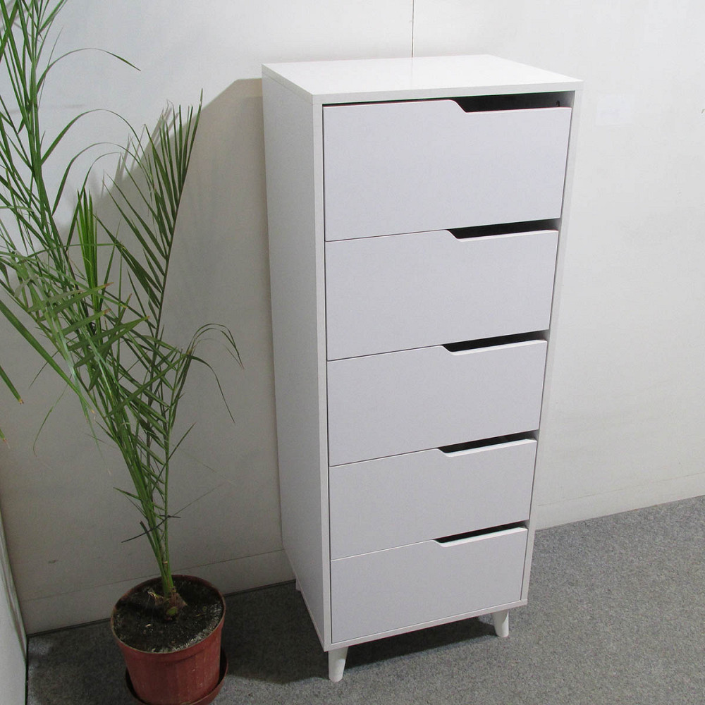 Комод высокий с белыми ножками 5 ящиков М-ЗОН Борн 500 Дуб Артизан/Нимфея Альба (белый) (MZN-031103) Львов - изображение 6