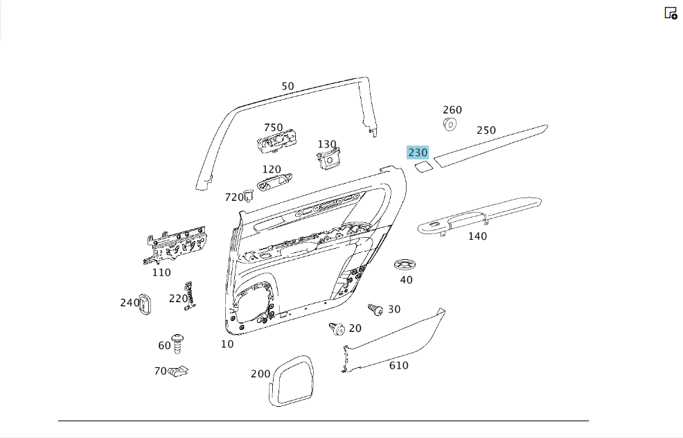 Mercedes-Benz  A2517300348 9051 Накладка ВЧ динаміка чорна на облицюванні внутрішньої ручки задніх лівих дверей R-class short W251 R-class long V251 Одеса - фото 2