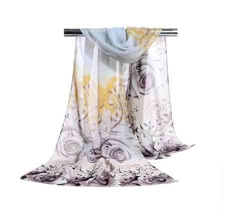 Шарф из шифона с розами, разноцветный - размер шарфа приблизительно 145*48см, 100% вискоза Киев