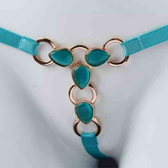 Стрінги еротичні бірюзові - розмір універсальний (на резинці) Київ