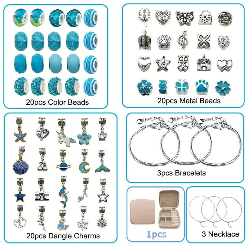 Детский набор для творчества для создания шарм браслетов и колье . из бусин в шкатулке с подарочным пакетом Киев - изображение 2