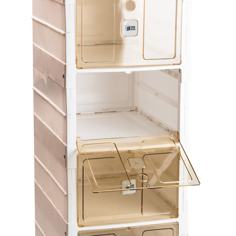 Портативний пластиковий шафка для взуття на 6 полок, білий Київ - фото 5