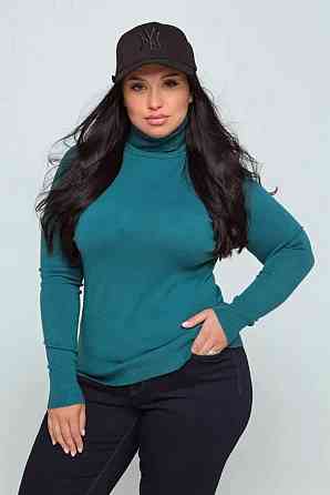 Жіночий батальний гольф бавовна, кашемір Зелений Одеса