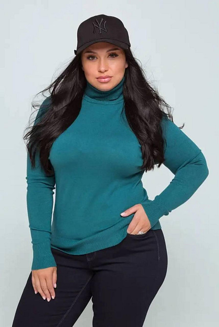 Женский повседневный батальный гольф хлопок, кашемир Зеленый Одесса - изображение 1