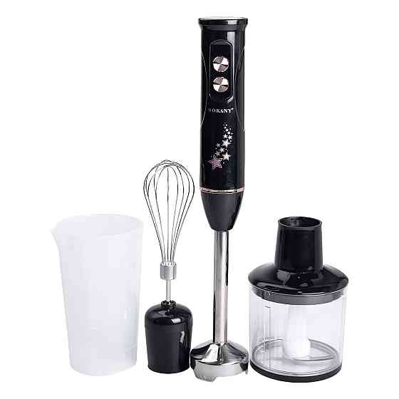 Sokany Блендер ручний занурювальний з насадками 4 в 1 600 Вт 2 чаші та вінчик Чорний Sokany SK- Коломыя