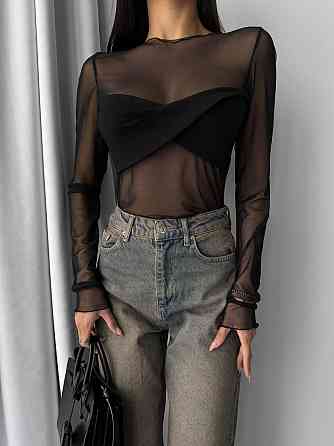 Жіночий привабливий топ сітка з імітацією ліфа стрейч сітка + віскоза Одеса