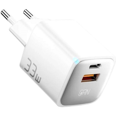 Зарядний пристрій Essager 1xUSB + 1xUSB-C 33W GaN white (ECTAC-JXB02-Z) Вінниця - фото 2