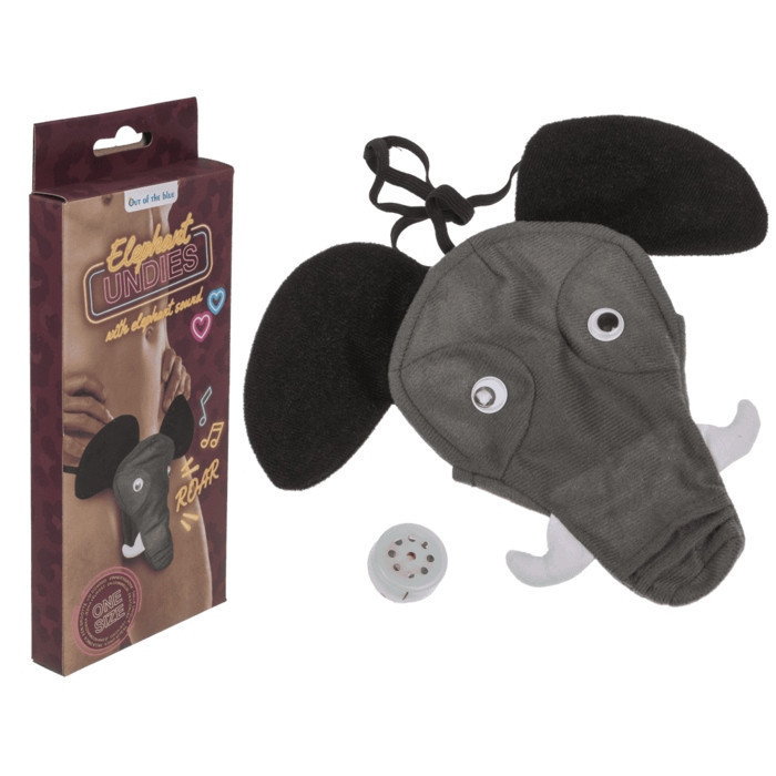 Чоловічі стрінги Слон зі звуком Elephant undies with elephant sound, black - one size Sex Aura Київ - фото 1
