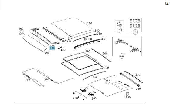 Mercedes-Benz  A1767800044 Вітровідбивач панорамного даху CLA Shooting Brake X117 CLA C117 A-class W176 Одеса