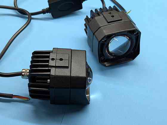 Протитуманні фари універсальні ПТФ бі-лед квадратні додаткові фари туманки Bi-LED Fog Lights линза Харків