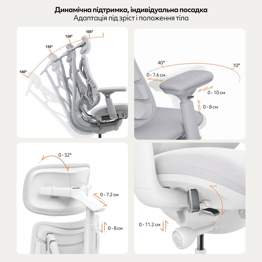 Крісло офісне LiberNovo Omni Space Gray 48 см (CP-GW-0000015-00-00) ( 19137 ) Харків - фото 6