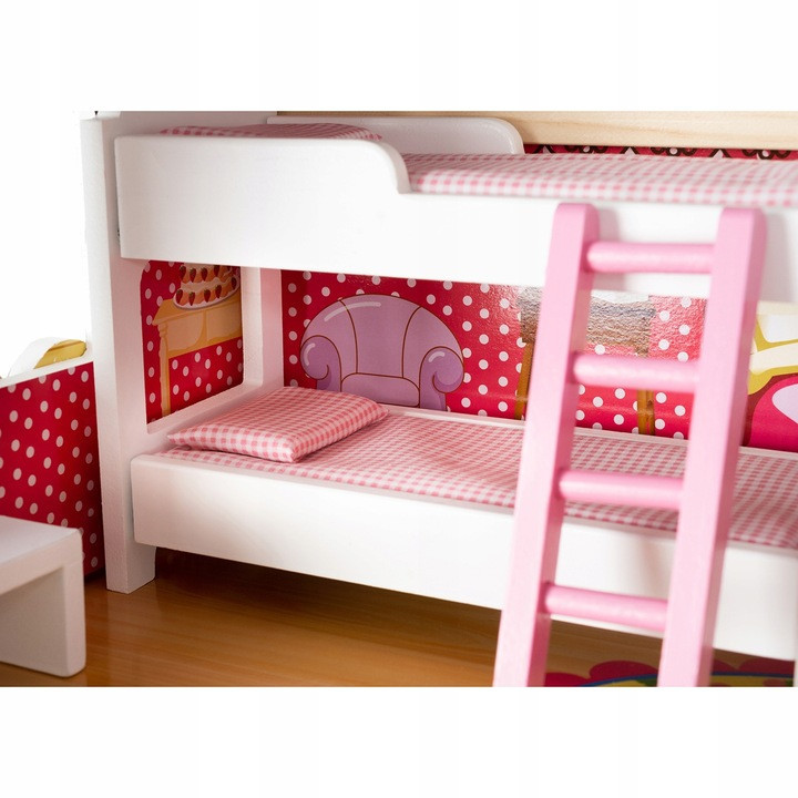 Дерев'яний ляльковий будиночок 3 рівні 5 кімнат з басейном і лампочками Kruzzel (11251) Нововолинськ - фото 5